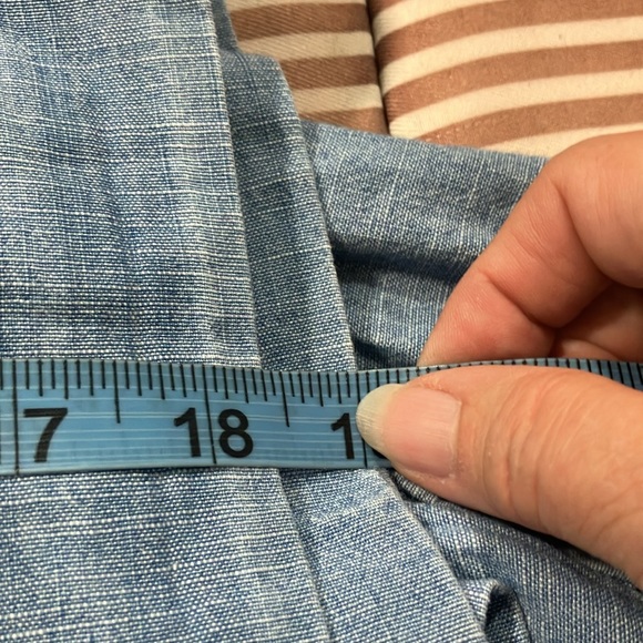 J. CREW Blue Chambray Wrap Top with Distressed Silver Star Print XS - Picture 7 of 8